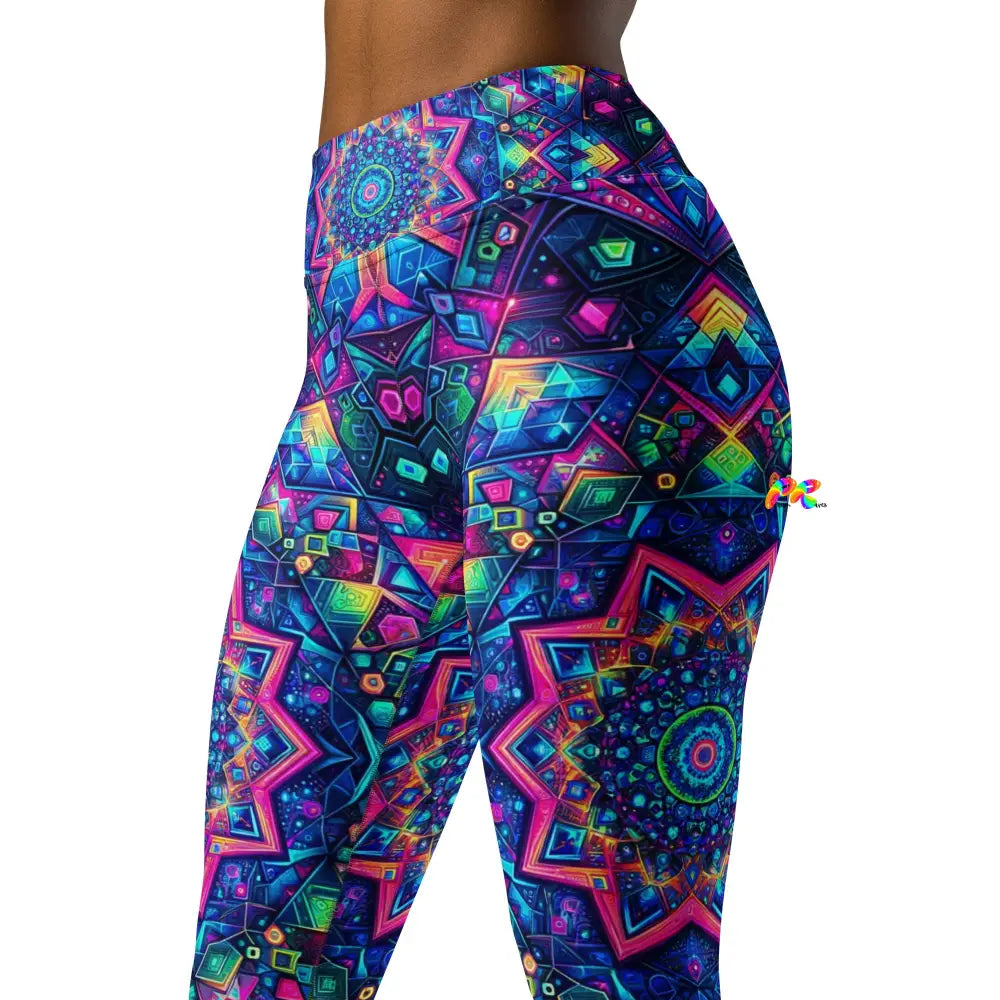 Neon Mandala Rave Yoga Leggings