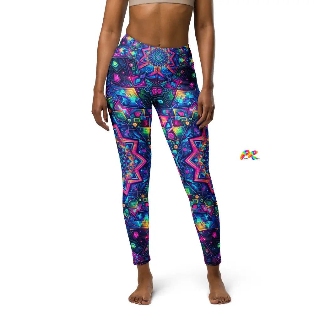 Neon Mandala Rave Yoga Leggings