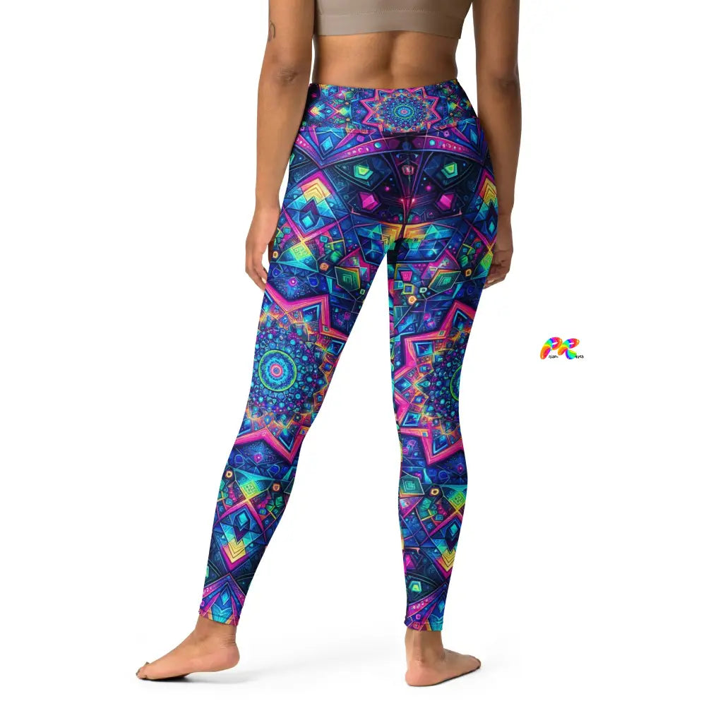 Neon Mandala Rave Yoga Leggings