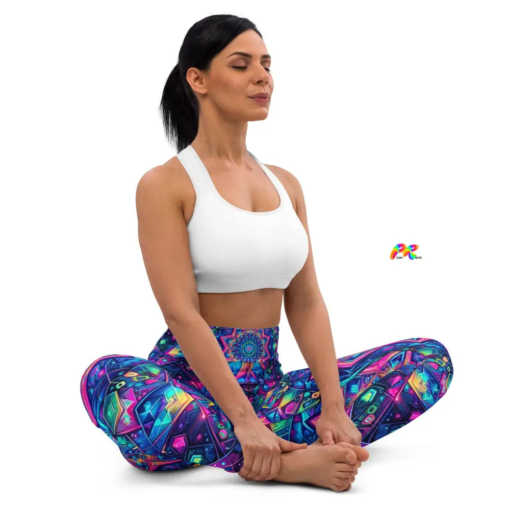 Neon Mandala Rave Yoga Leggings