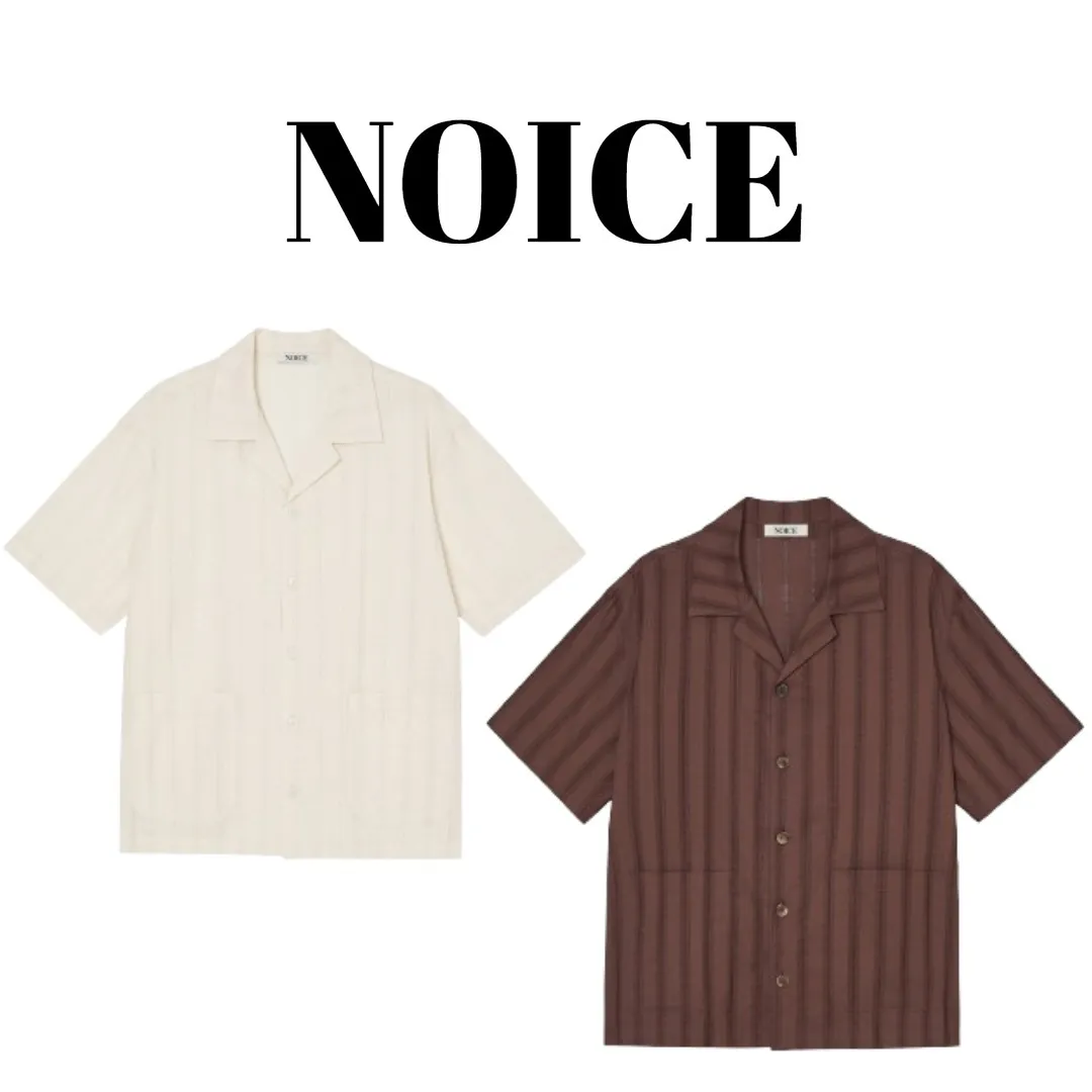 NOICE  |Stripes Unisex Street Style Cotton Short Sleeves Oversized