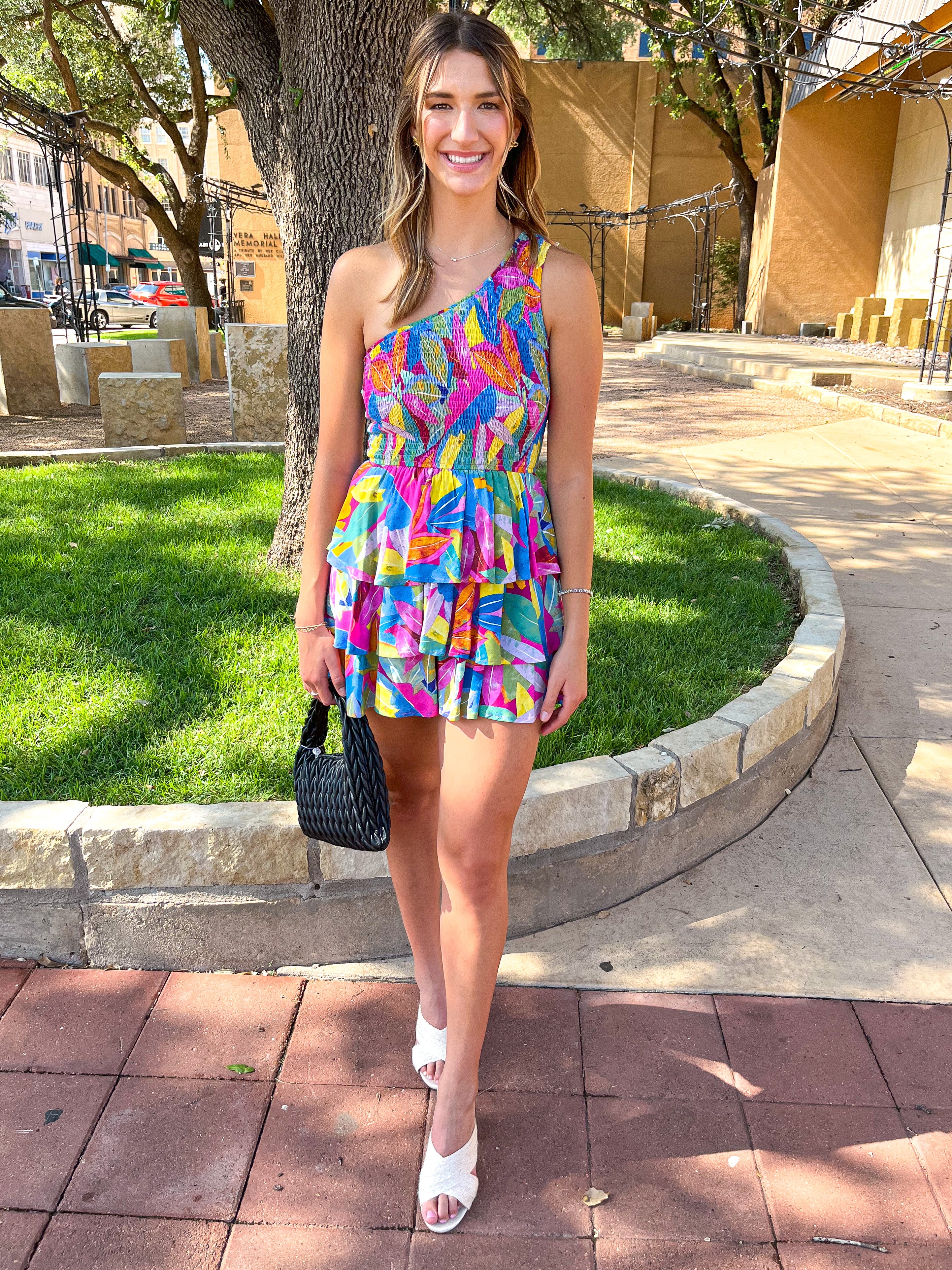 One Shoulder Tiered Romper - Mediums only