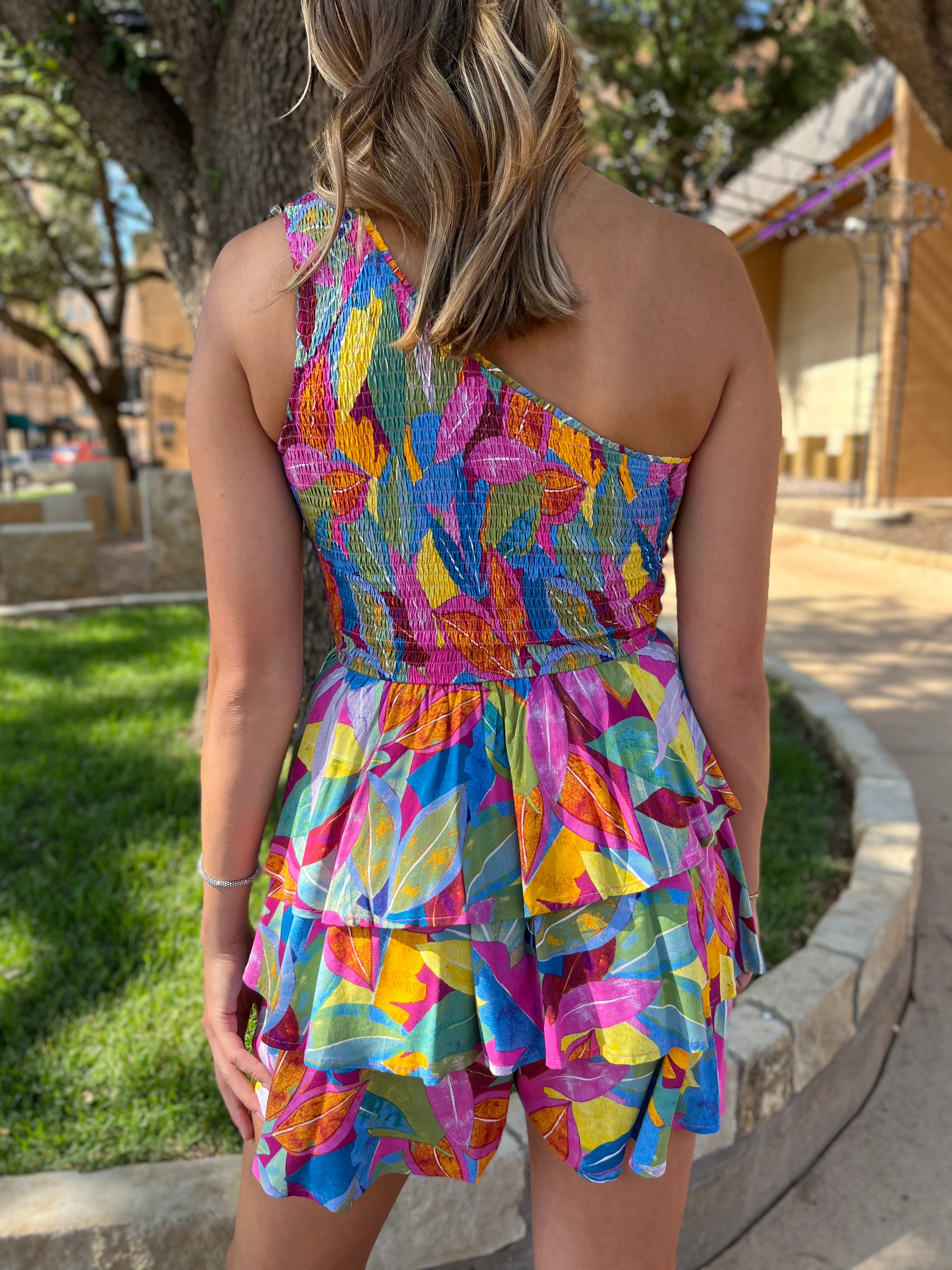 One Shoulder Tiered Romper - Mediums only