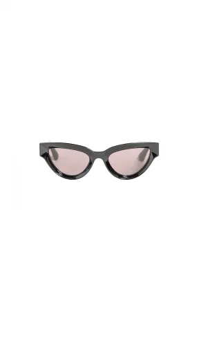 Oval Acetate Cat-Eye Sunglasses - Black