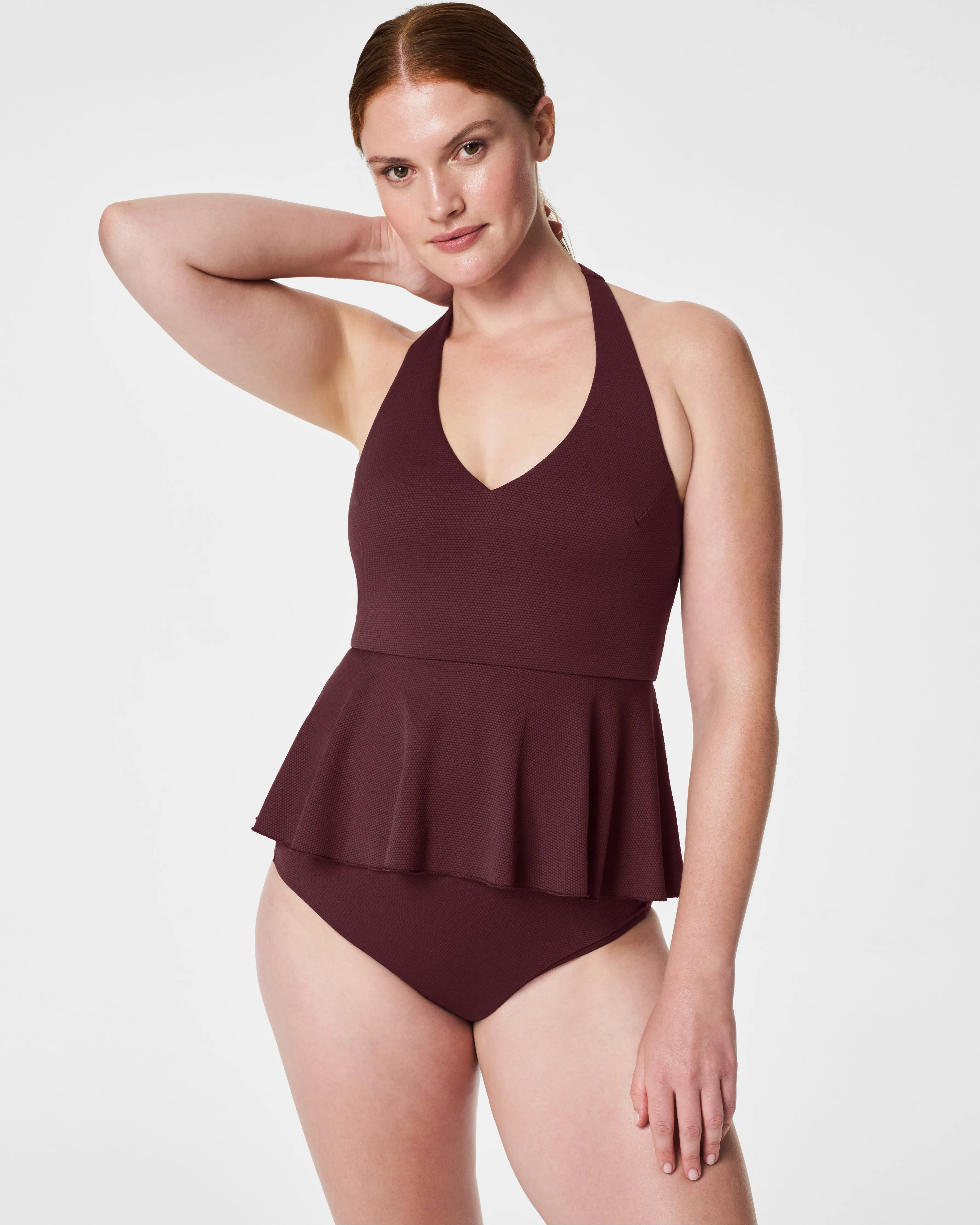 Pique Shaping Swim, Halter Tankini