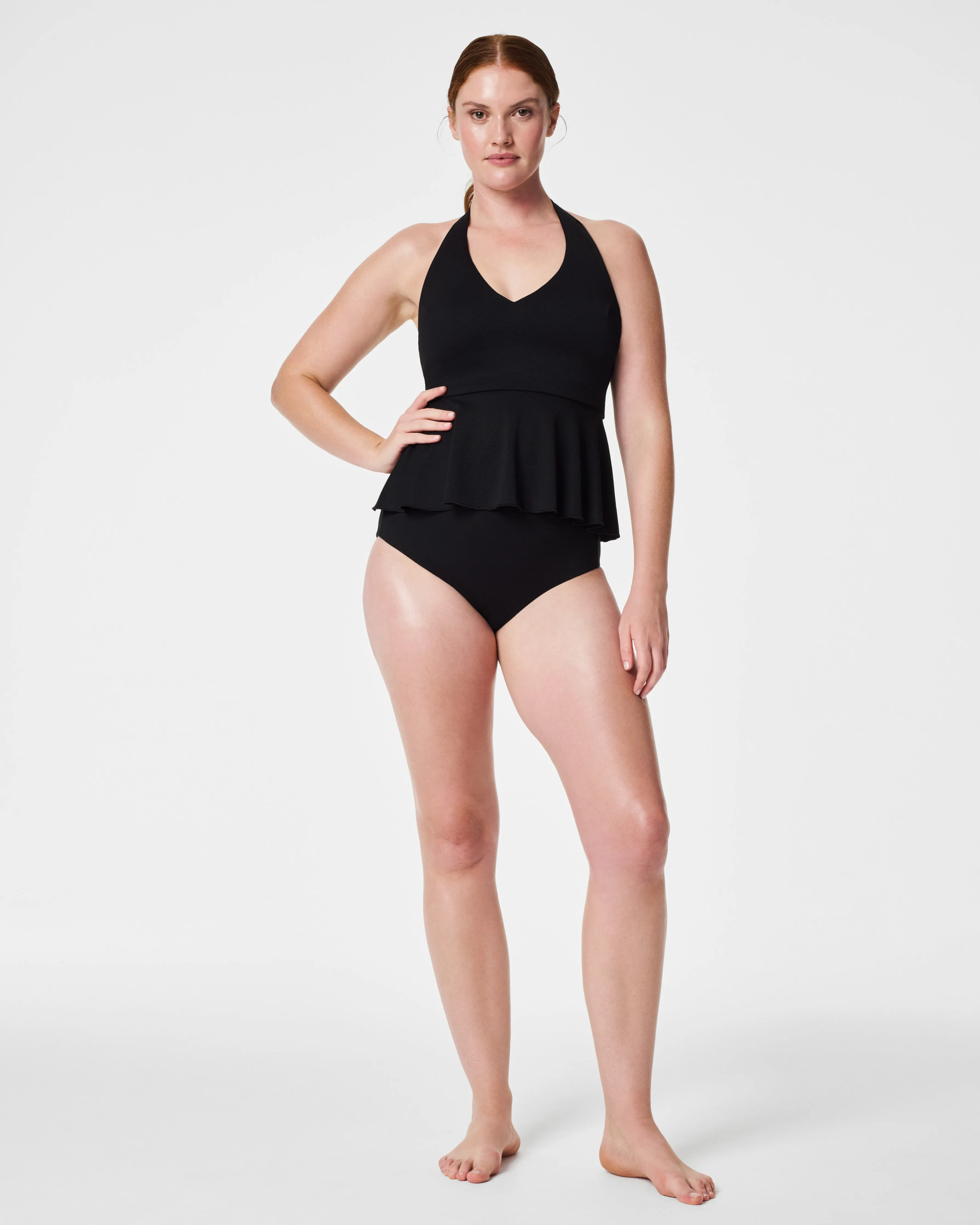 Pique Shaping Swim, Halter Tankini