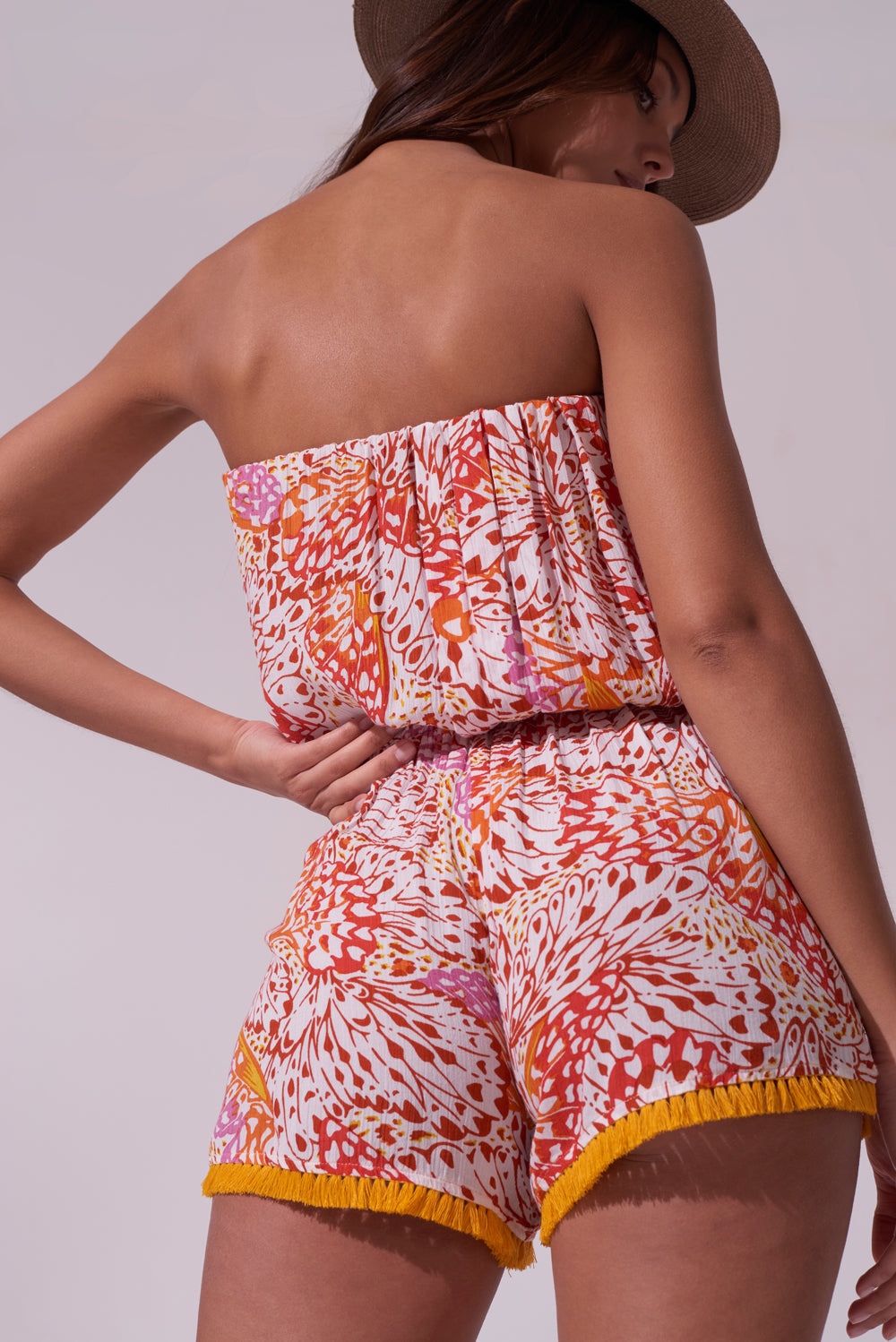 Poupette St Barth - Short Jumpsuit Ambra - Orange