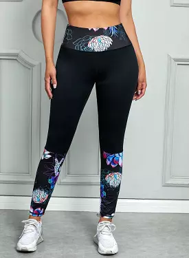 Printed Wide Waistband Active Leggings