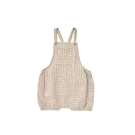 Quincy Mae Hayes Romper - Oat Gingham