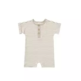 Quincy Mae Short Sleeve One Piece - Ash Stripe