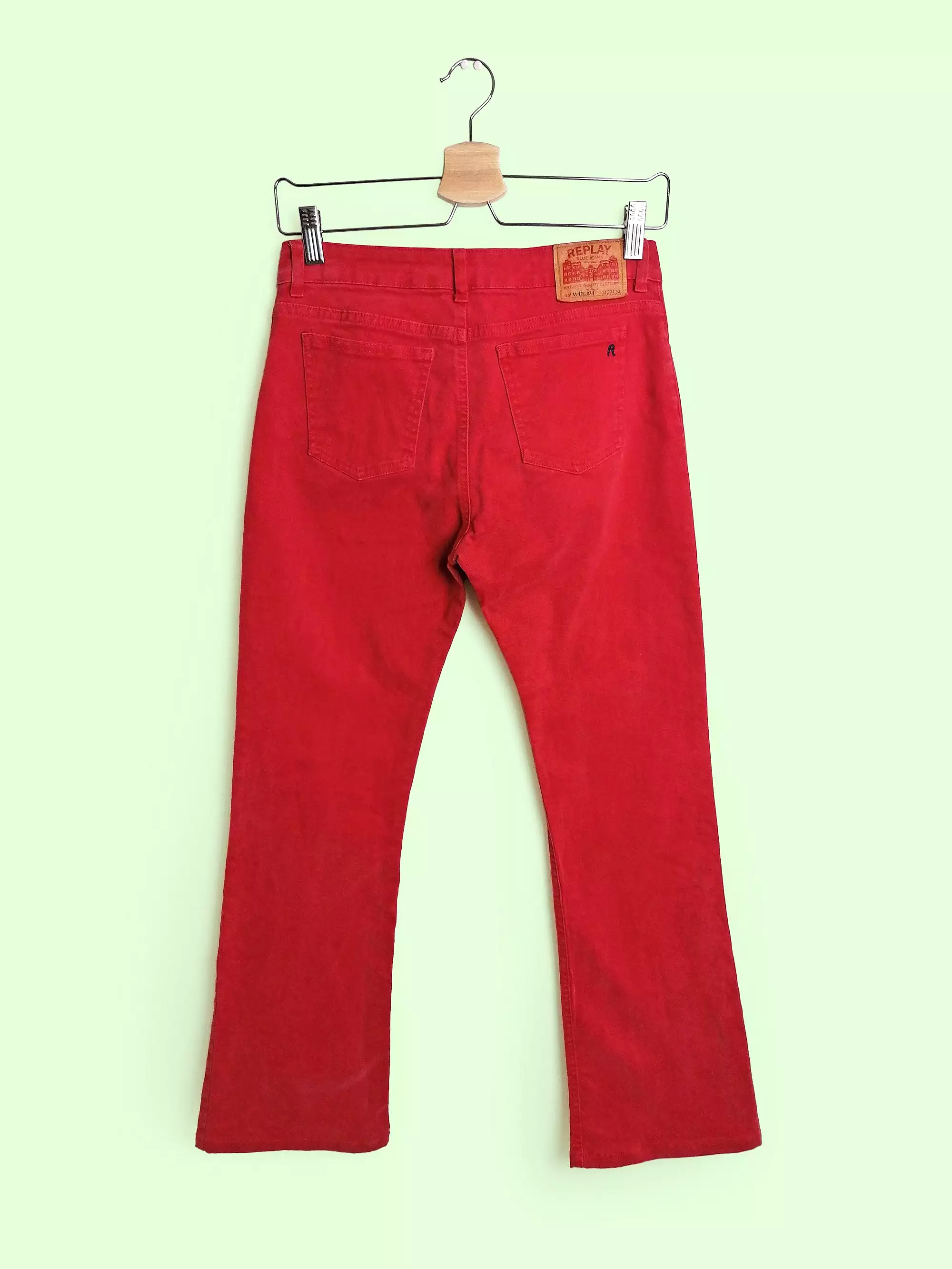 REPLAY Red Jeans Low Rise Flared Leg - size XS-S