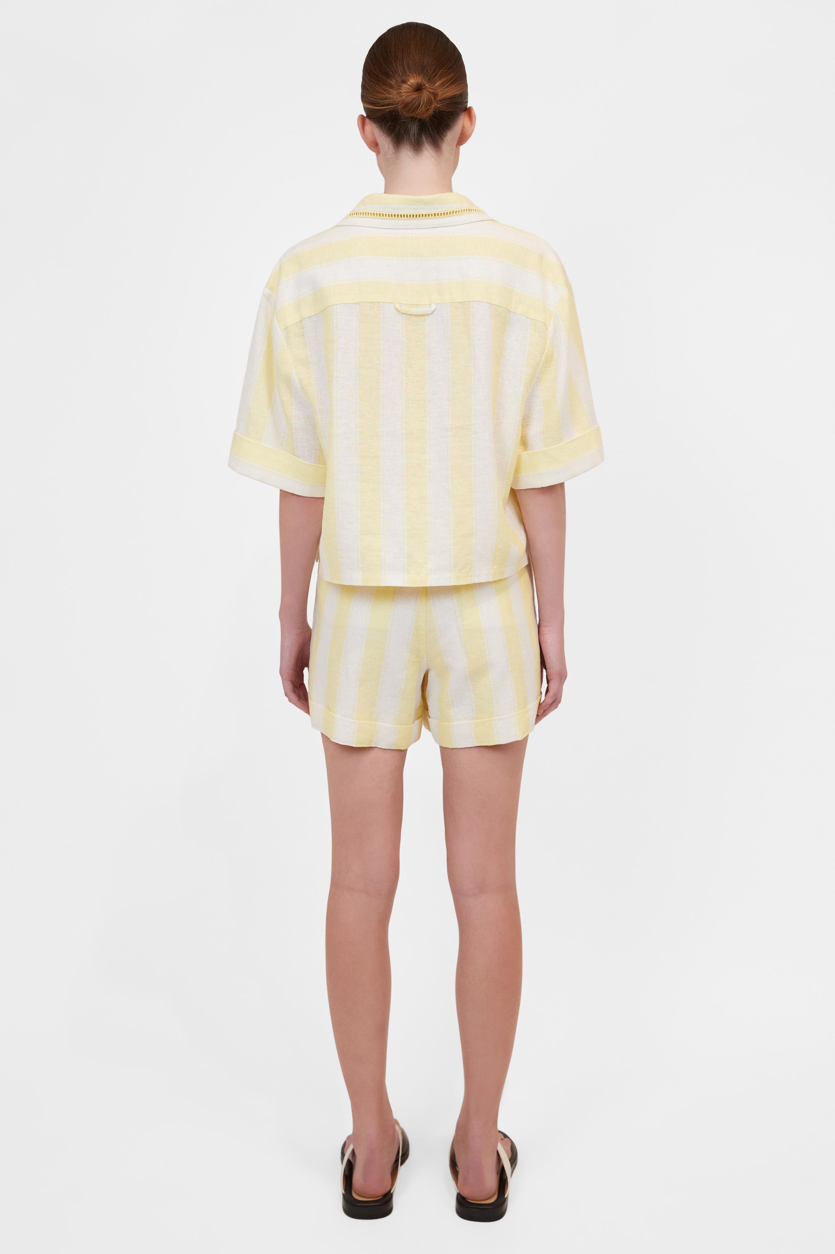 Simkhai - Sonny Elasticated Shorts - Lemon Stripe