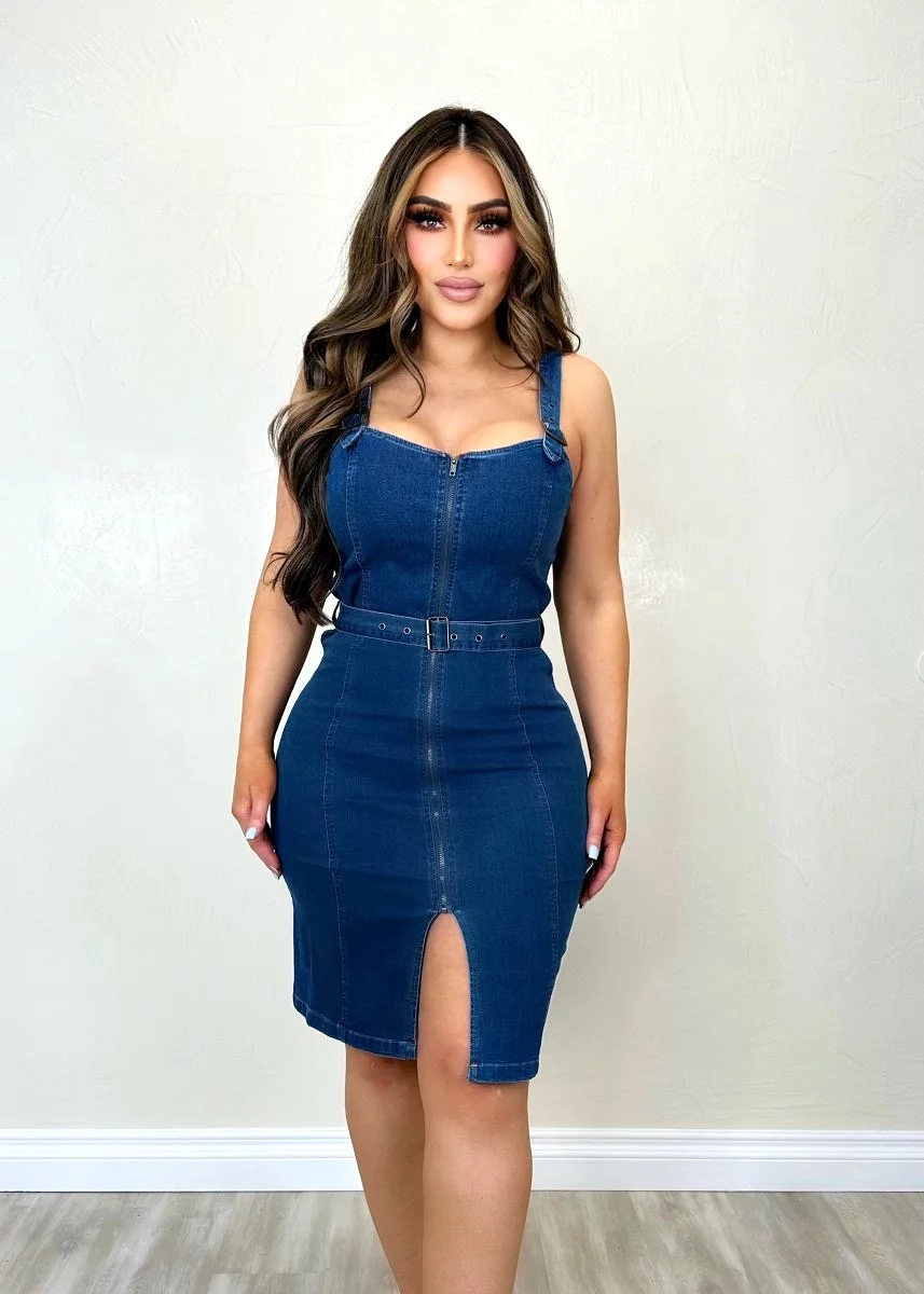 So Tempting Denim  Dress