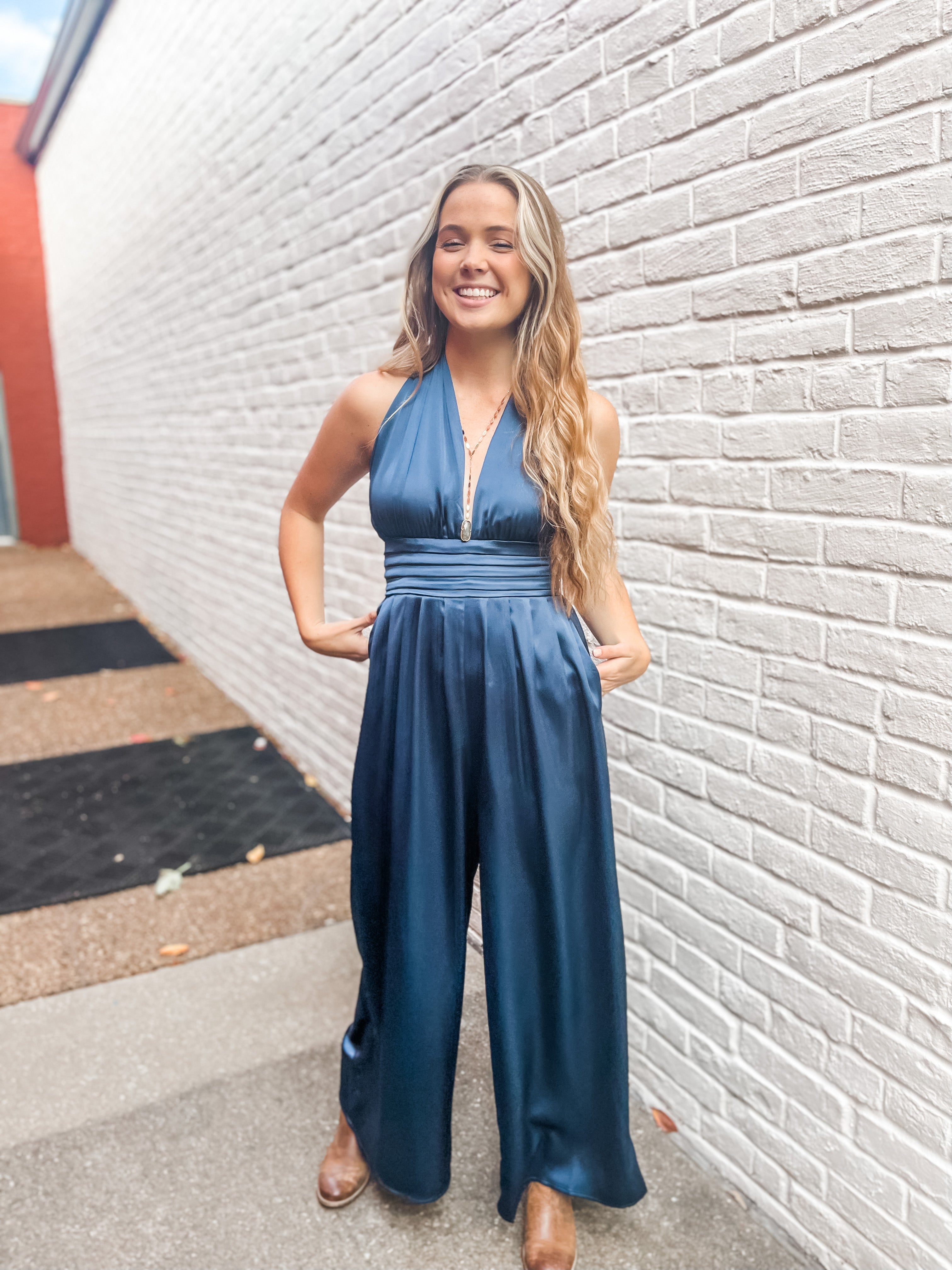 Spellbinding Satin Halter Jumpsuit