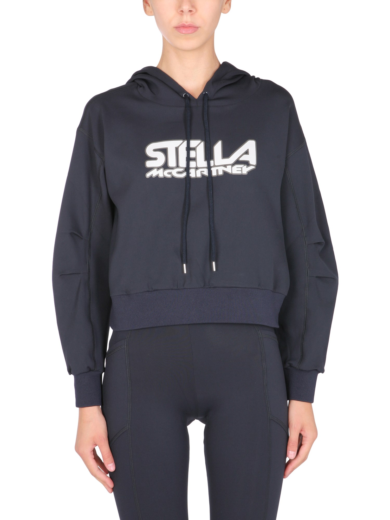 STELLA McCARTNEY    SCUBA HOODED SWEATSHIRT WITH LOGO PRINT