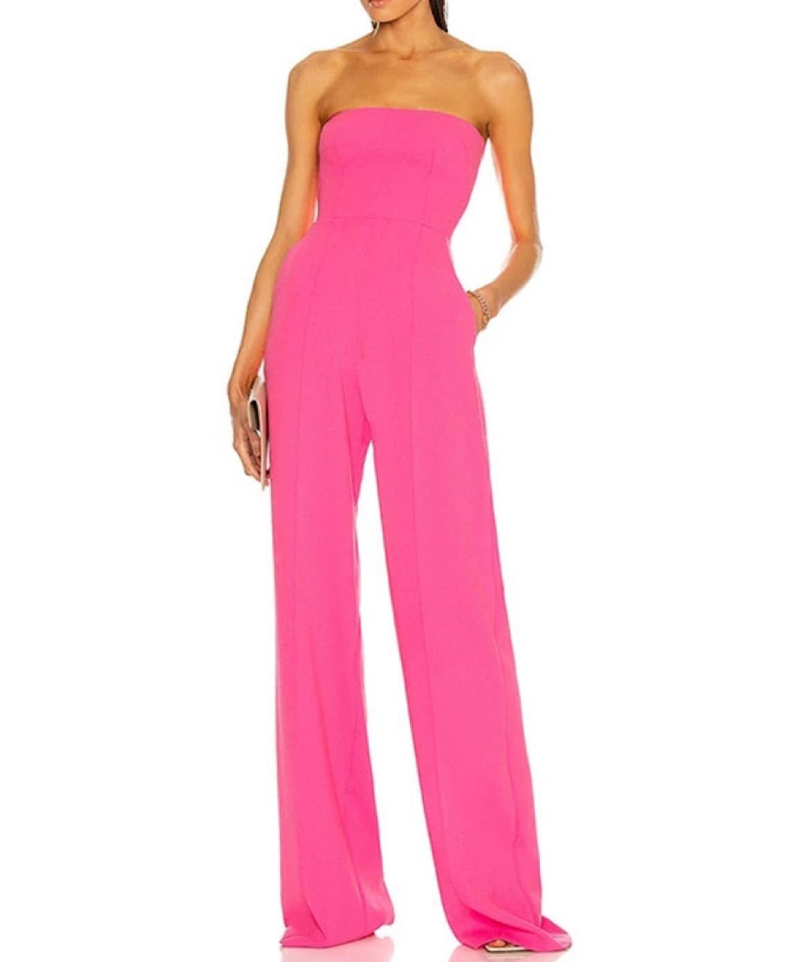 Strapless Wide Legged Jumpsuit in Black