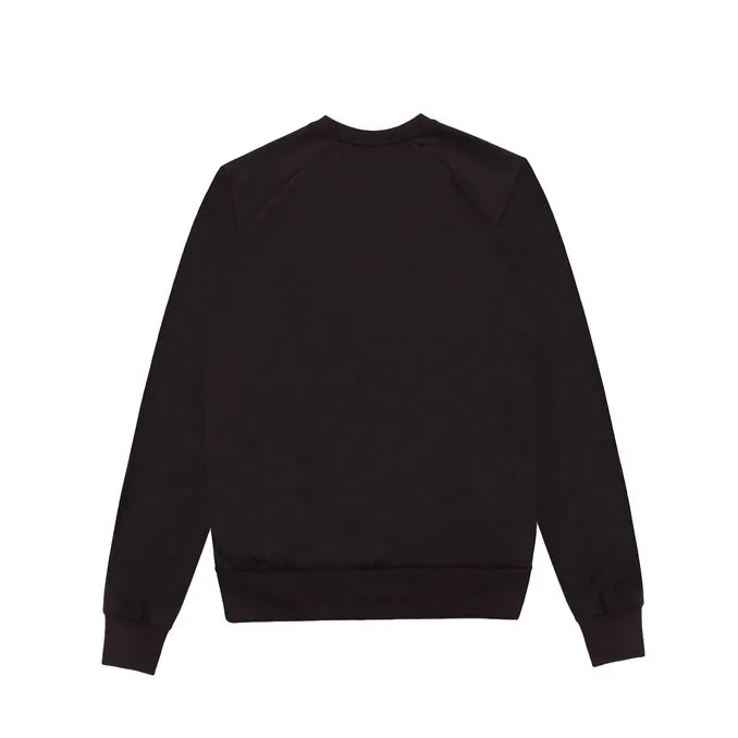 SWEATSHIRT WITH LOGO IN FLEECE COTTON Man Black