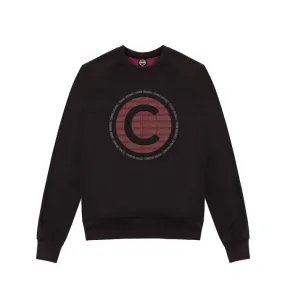 SWEATSHIRT WITH LOGO IN FLEECE COTTON Man Black