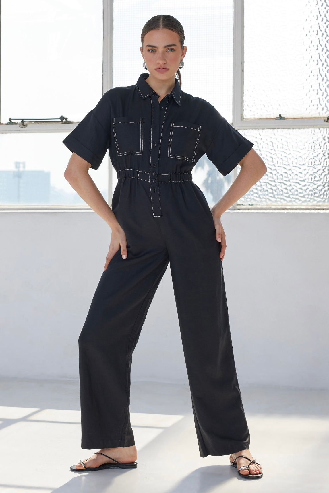 Theory Linen Jumpsuit - Black