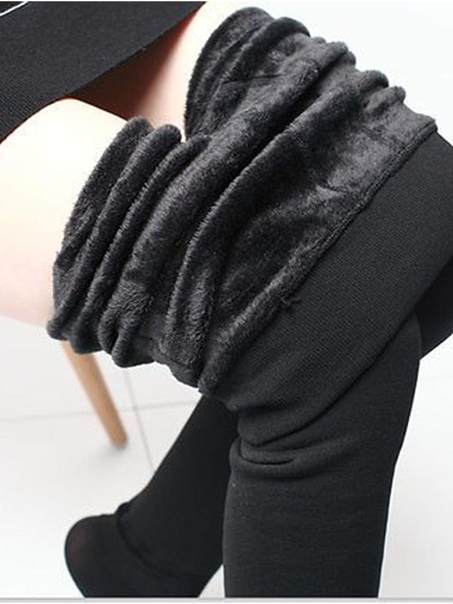 Ultra-Warm Fleece Lined Leggings for Women in Black and Wine