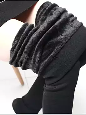 Ultra-Warm Fleece Lined Leggings for Women in Black and Wine