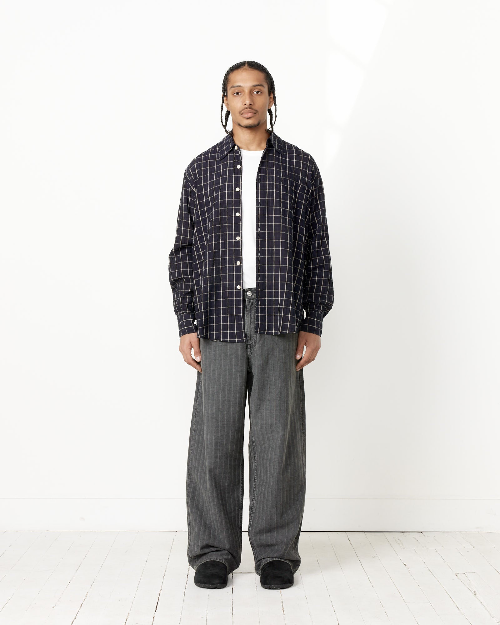 Vast Cut Pant in Washed Grey Torino Stripe