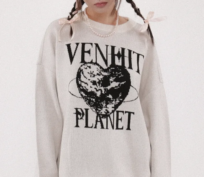 VENHIT  |Unisex Street Style Long Sleeves Plain Oversized Logo