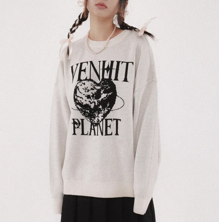 VENHIT  |Unisex Street Style Long Sleeves Plain Oversized Logo