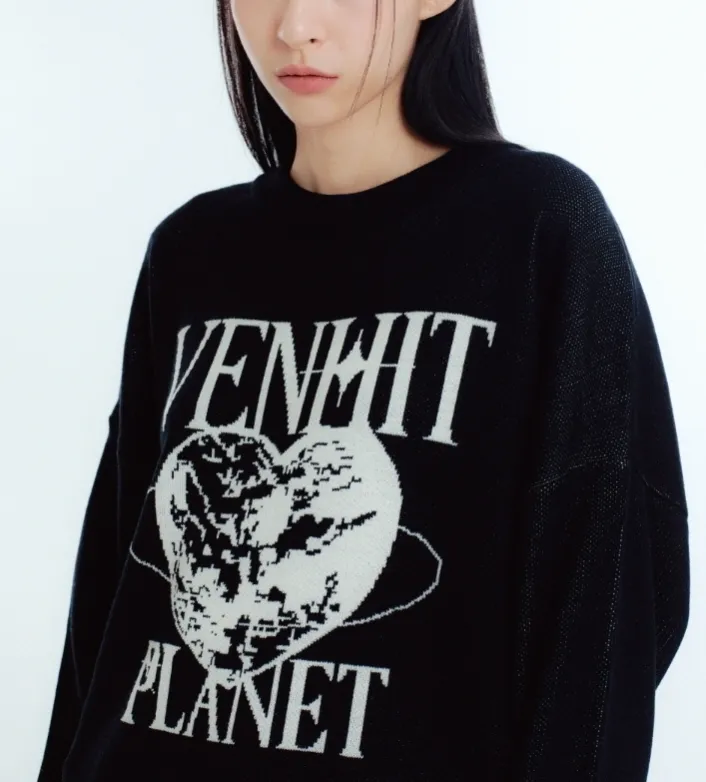 VENHIT  |Unisex Street Style Long Sleeves Plain Oversized Logo