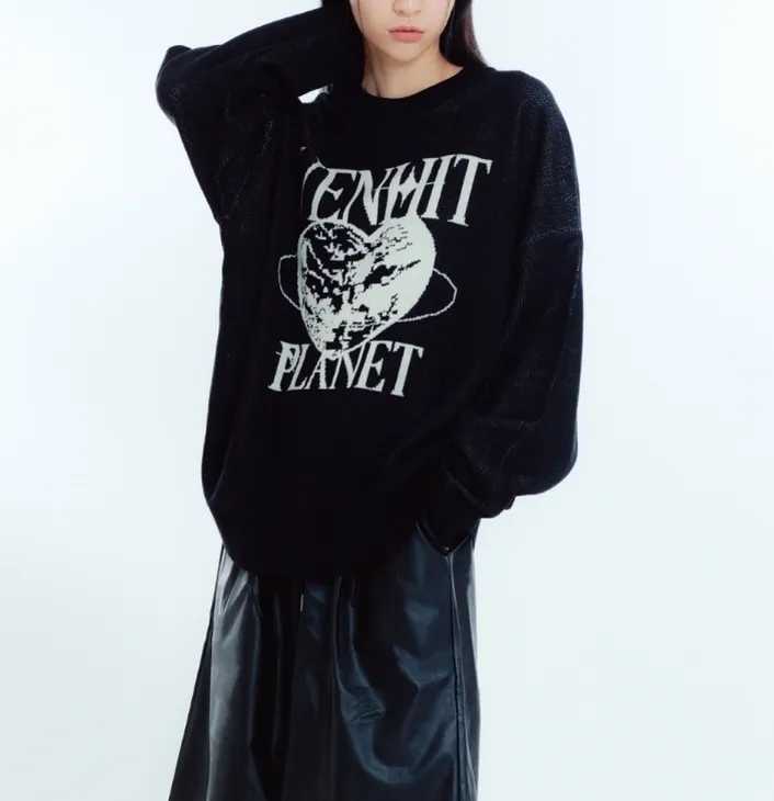 VENHIT  |Unisex Street Style Long Sleeves Plain Oversized Logo