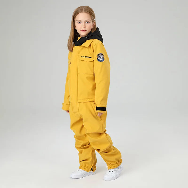 Winter Children Ski Suits Boys Girls Warm Windproof Waterproof Mountain Outdoor Sports Skiing Snowboarding Suits Kids Jumpsuit