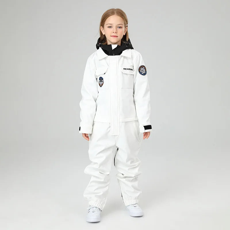 Winter Children Ski Suits Boys Girls Warm Windproof Waterproof Mountain Outdoor Sports Skiing Snowboarding Suits Kids Jumpsuit