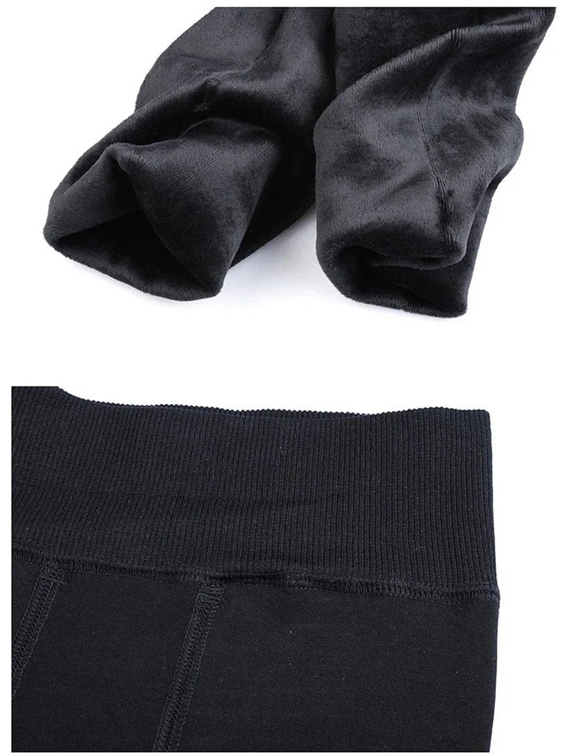 Winter-Ready Women's Fleece-Lined Leggings with Handy Side Pockets