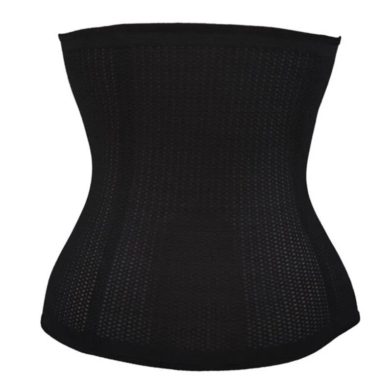 Women 28CM Breathable Waist Tummy Girdle Belt Body Shaper Trainer Control Corset Black Beige SM6