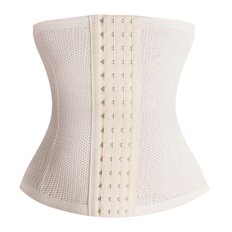 Women 28CM Breathable Waist Tummy Girdle Belt Body Shaper Trainer Control Corset Black Beige SM6