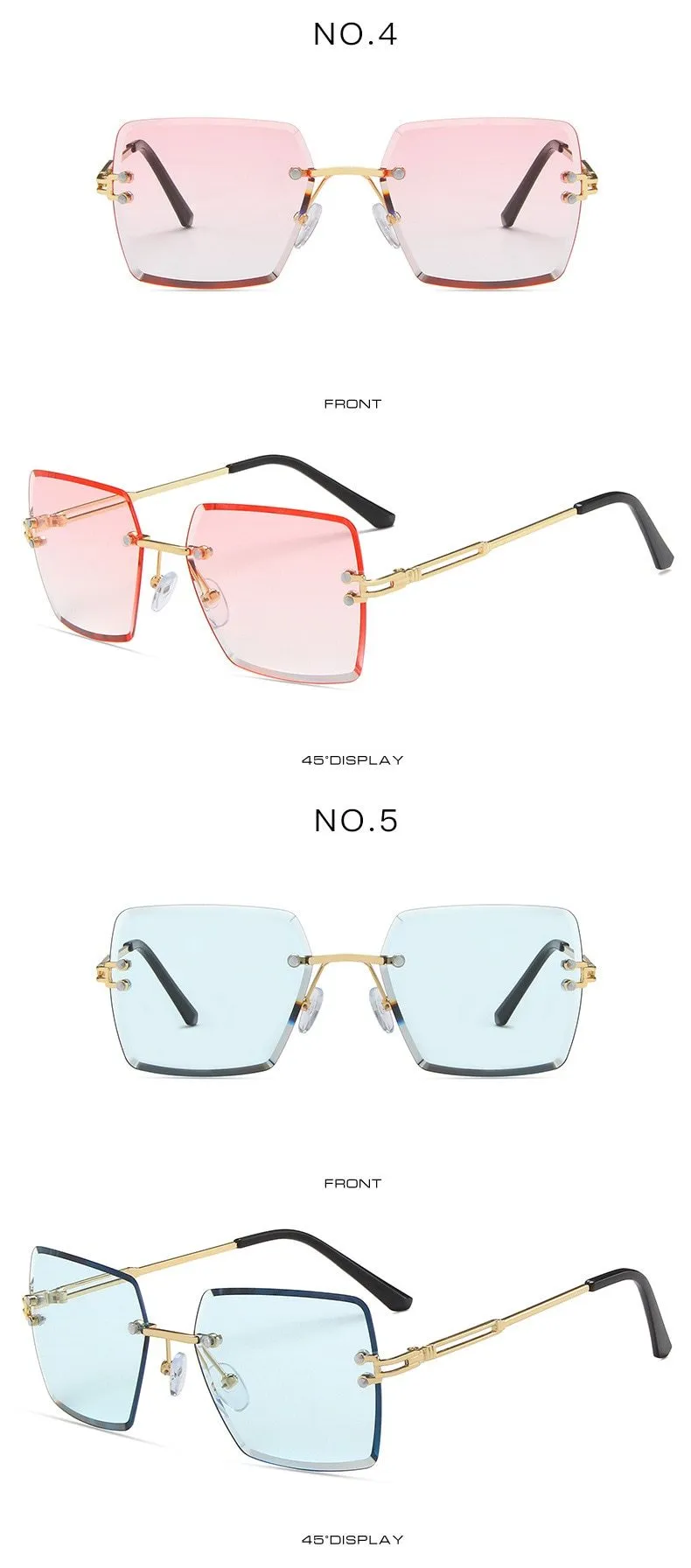 Women's Gradient Tea Shades Fashion Square Cat Eye Sunglasses