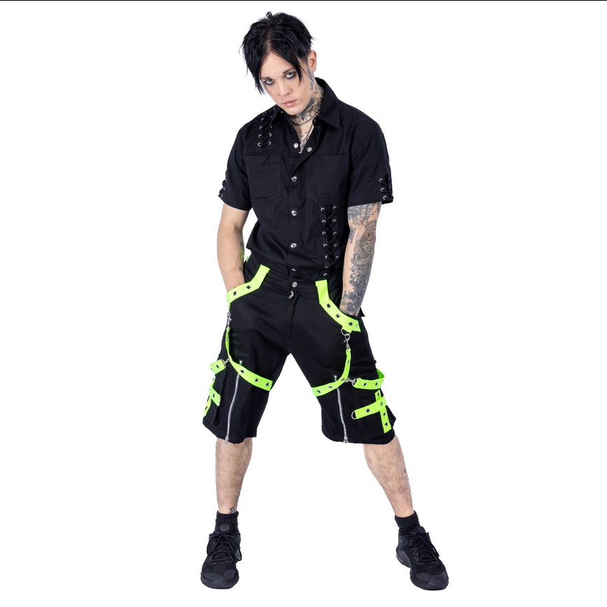 ZEKE SHORTS - BLACK/GREEN